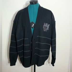Vintage Z Cavaricci Vee V-Neck Sweater Black Gray Cardigan Size X-Large